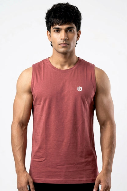 Cotton Sleeveless Liva - Cranberry