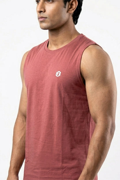 Cotton Sleeveless Liva - Cranberry