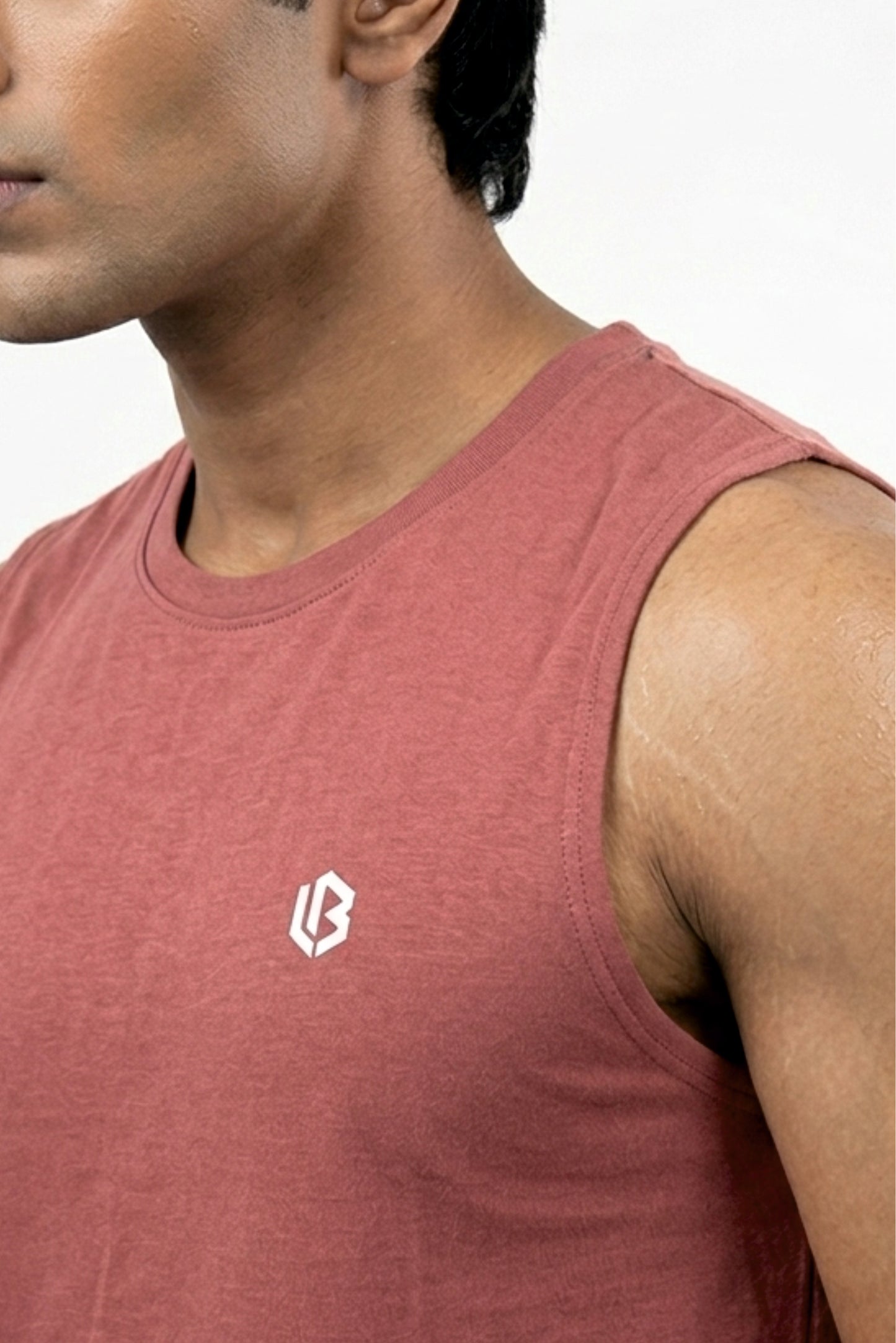 cotton sleeveless liva - cranberry